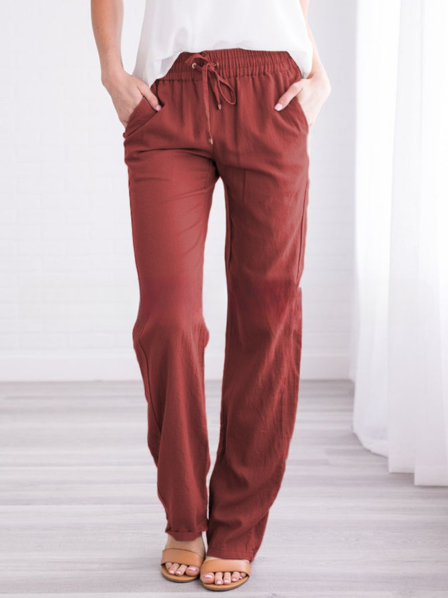 Wide Leg Trousers with Elastic Waistband 6
