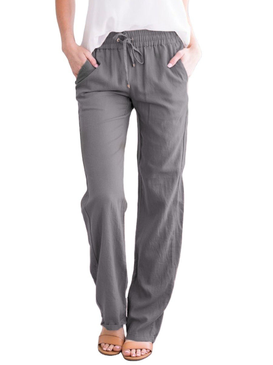 Wide Leg Trousers with Elastic Waistband 8