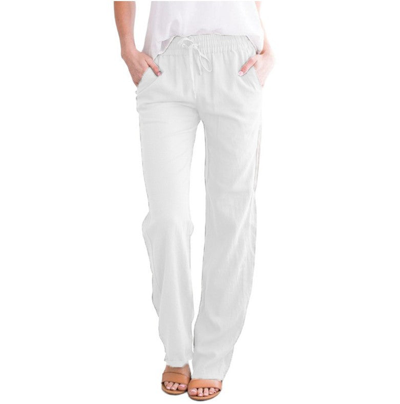 Wide Leg Trousers with Elastic Waistband 9