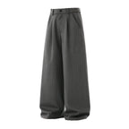 Wide Leg Trousers with Vintage Stripe Pattern – Flowy Fit 0