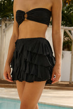 Women's Black Midi Skirt with Flattering A-Line 1