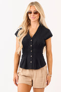 Women's Blouse with Breathable Linen Blend Fabric 0