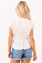Women's Blouse with Pleated Design | Semi-Sheer Summer Top 4