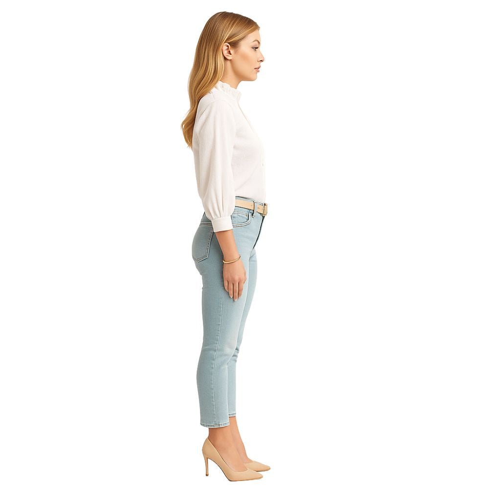 Women’s Cotton Ruffle Collar Bishop Sleeve Blouse – Elegant Long Sleeve Button Down Shirt for Work, Brunch & Smart Casual Outfits 2