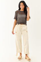 Women's Crochet Crop Top with Distressed Design | Edgy Style 1