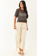 Women's Crochet Crop Top with Distressed Design | Edgy Style 2