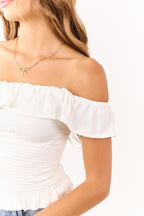 Women's Crop Top with Off-the-Shoulder Ruffle Design | Stylish Going Out Top 6
