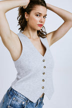 Women’s Elegant Vest Top — Tailored Fit Sleeveless Blazer Style Waistcoat Formal Casual Layering Piece 0