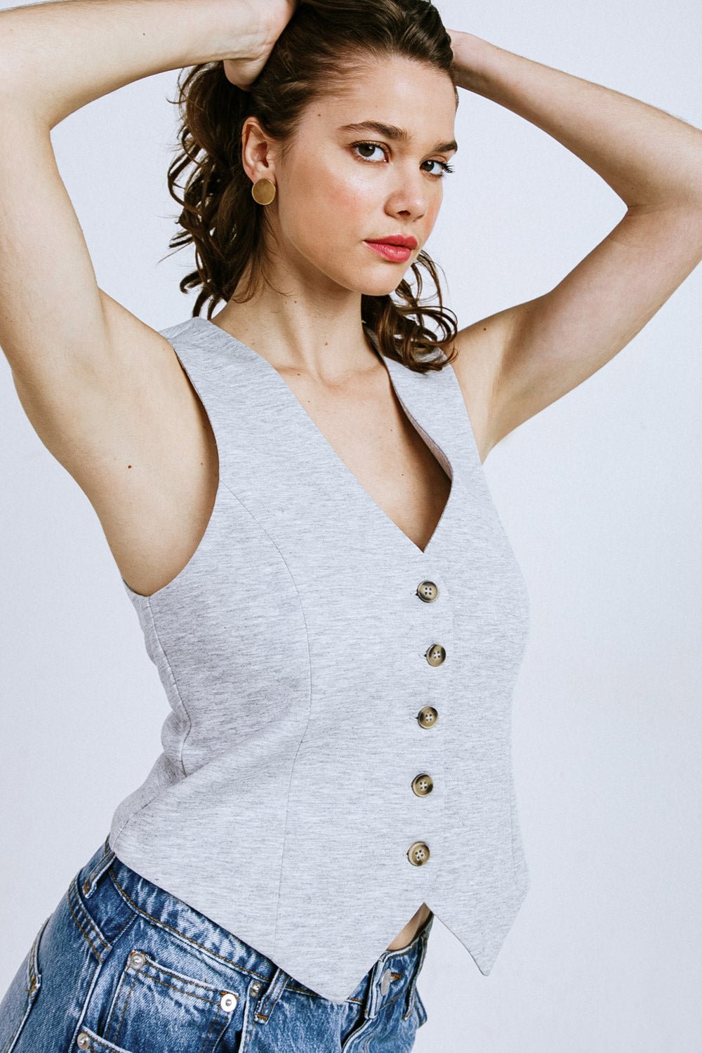 Women’s Elegant Vest Top — Tailored Fit Sleeveless Blazer Style Waistcoat Formal Casual Layering Piece 0
