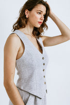 Women’s Elegant Vest Top — Tailored Fit Sleeveless Blazer Style Waistcoat Formal Casual Layering Piece 8