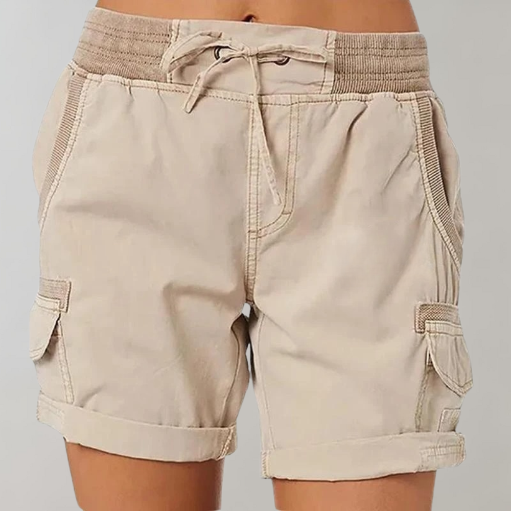 Women's High-Waist Cargo Shorts with Multi-Pockets Versatile 0