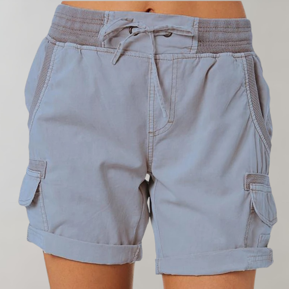 Women's High-Waist Cargo Shorts with Multi-Pockets Versatile 1