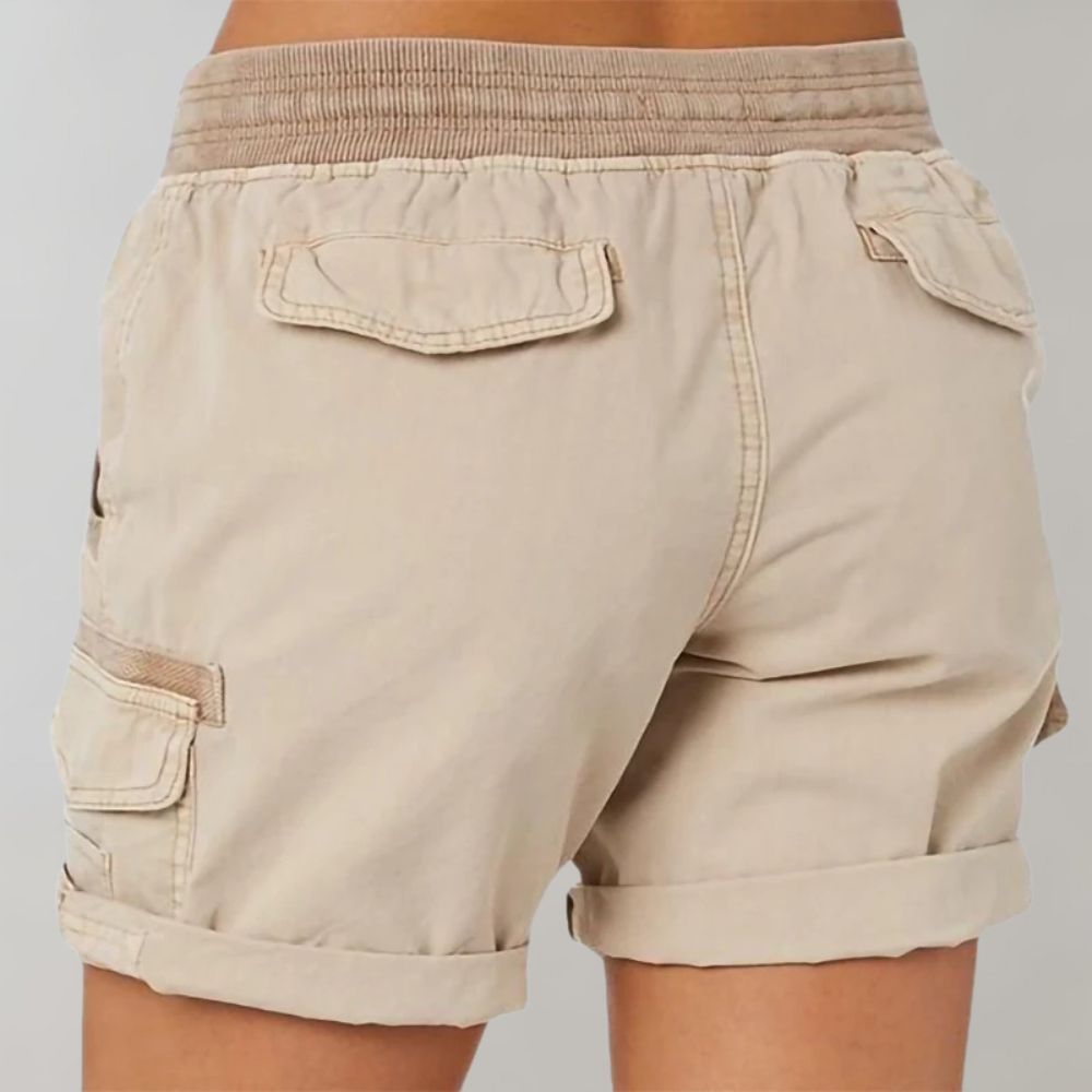 Women's High-Waist Cargo Shorts with Multi-Pockets Versatile 2
