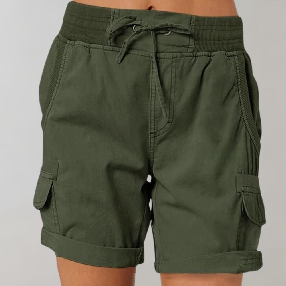 Women's High-Waist Cargo Shorts with Multi-Pockets Versatile 4