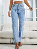 Women's Jeans with Pearl Embellishments High-Waist Flared Fit for 0