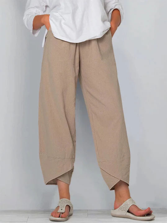 Women's Lightweight Cropped Pants with Tulip Hem for Effortless 0