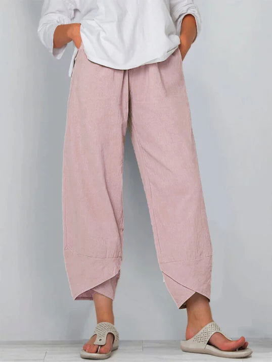 Women's Lightweight Cropped Pants with Tulip Hem for Effortless 1