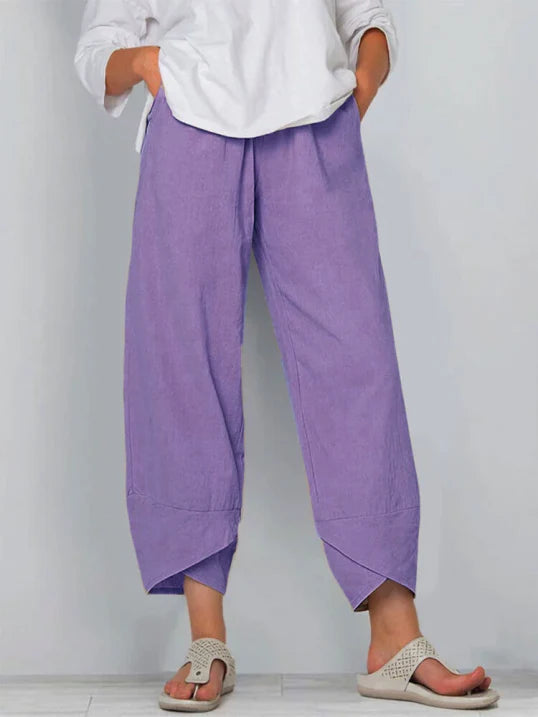 Women's Lightweight Cropped Pants with Tulip Hem for Effortless 2