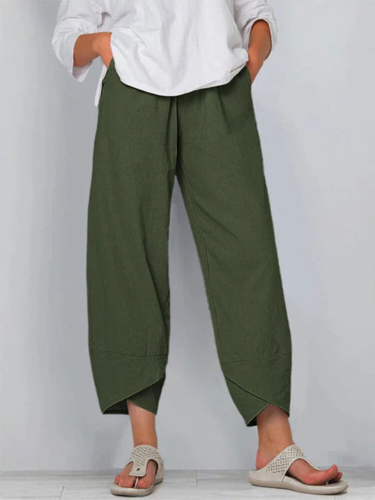 Women's Lightweight Cropped Pants with Tulip Hem for Effortless 3