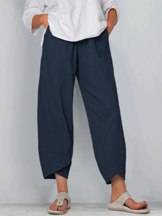 Women's Lightweight Cropped Pants with Tulip Hem for Effortless 4