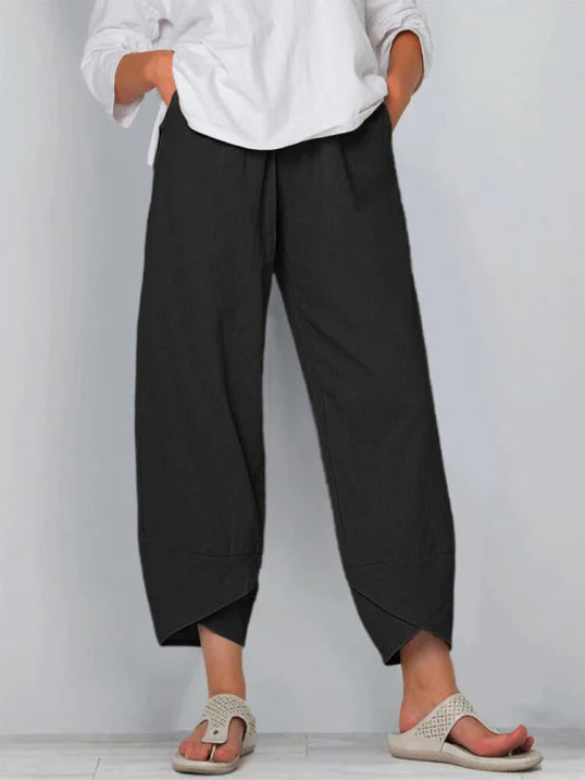 Women's Lightweight Cropped Pants with Tulip Hem for Effortless 5