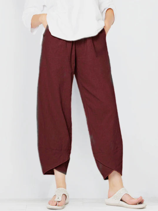 Women's Lightweight Cropped Pants with Tulip Hem for Effortless 6