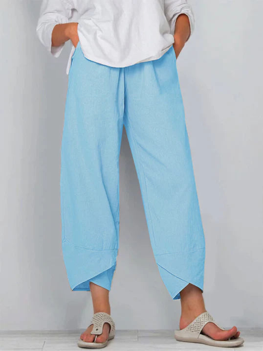 Women's Lightweight Cropped Pants with Tulip Hem for Effortless 7