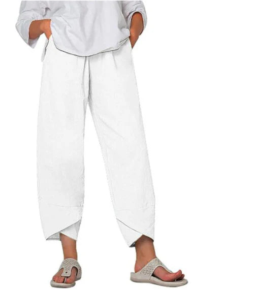 Women's Lightweight Cropped Pants with Tulip Hem for Effortless 8