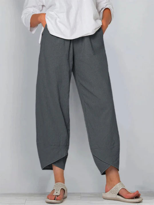 Women's Lightweight Cropped Pants with Tulip Hem for Effortless 9