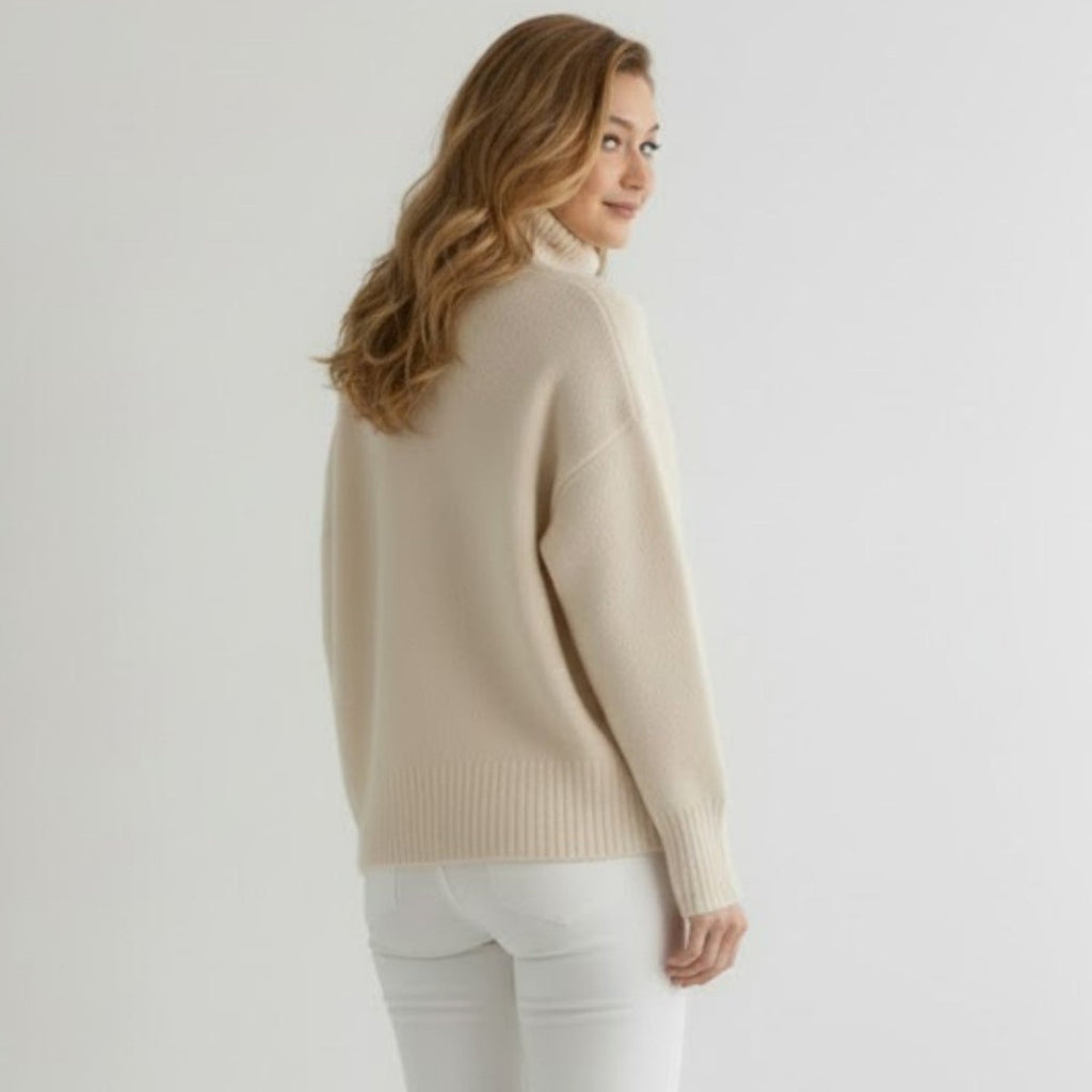 Women’s Luxury Cashmere Turtleneck Sweater – Oversized Ribbed Knit Soft Warm Winter Pullover for Elegant Minimalist & Quiet Luxury Style 2