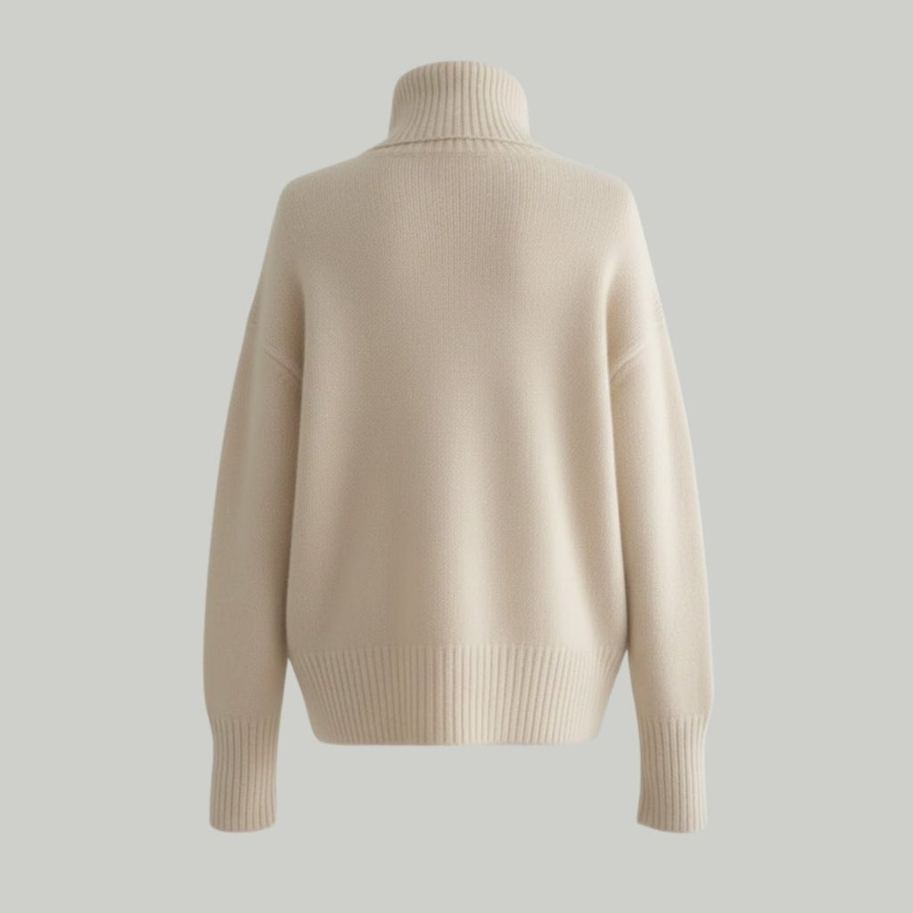 Women’s Luxury Cashmere Turtleneck Sweater – Oversized Ribbed Knit Soft Warm Winter Pullover for Elegant Minimalist & Quiet Luxury Style 4