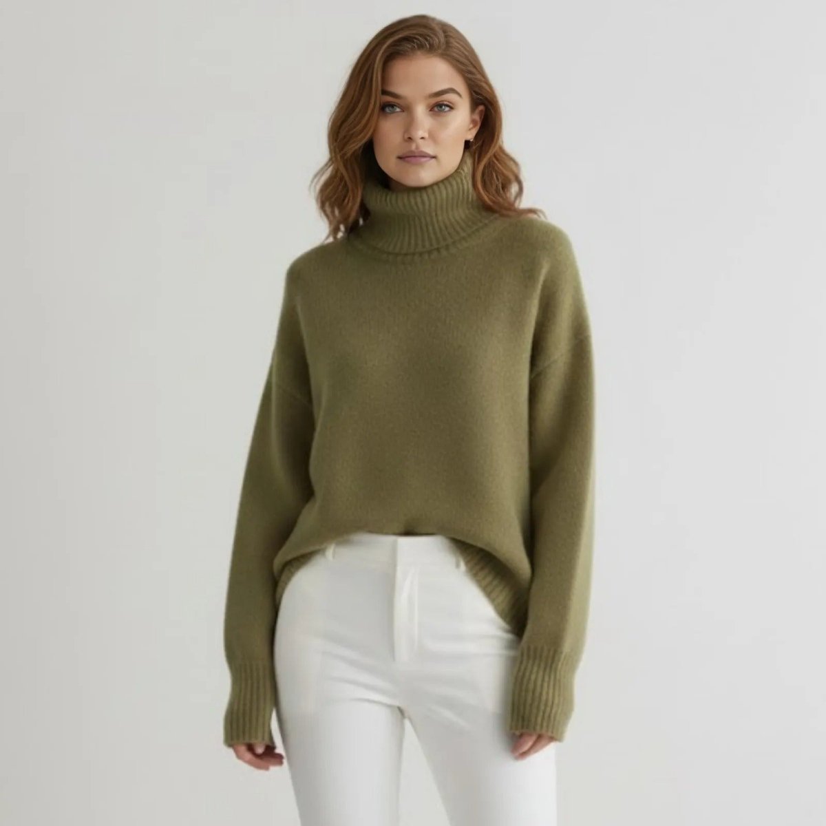 Women’s Luxury Cashmere Turtleneck Sweater – Oversized Ribbed Knit Soft Warm Winter Pullover for Elegant Minimalist & Quiet Luxury Style 5