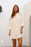 Women's Oversized Linen Shirt Dress| Summer Beach Cover Up 1
