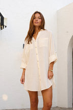 Women's Oversized Linen Shirt Dress| Summer Beach Cover Up 1