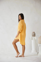 Women's Oversized Linen Shirt Dress| Summer Beach Cover Up 6
