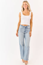 Women's Ribbed Tank Top with Lace Trim | Versatile Summer Essential 1