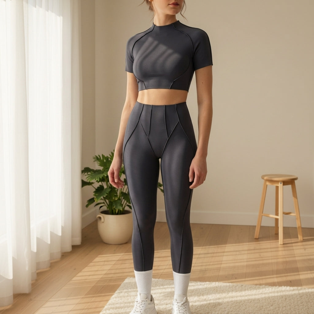 Women’s Seamless Yoga Set – High-Waisted Leggings & Long Sleeve Activewear Top 4