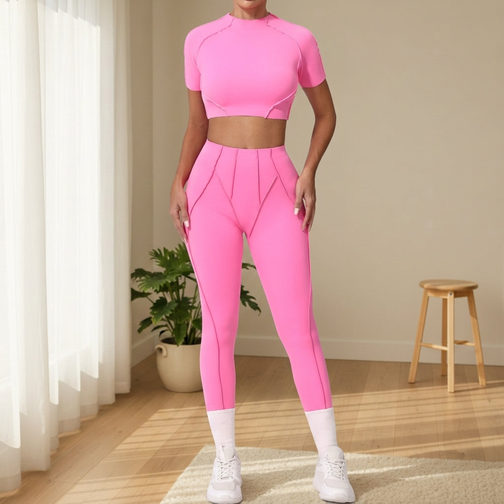 Women’s Seamless Yoga Set – High-Waisted Leggings & Long Sleeve Activewear Top 6