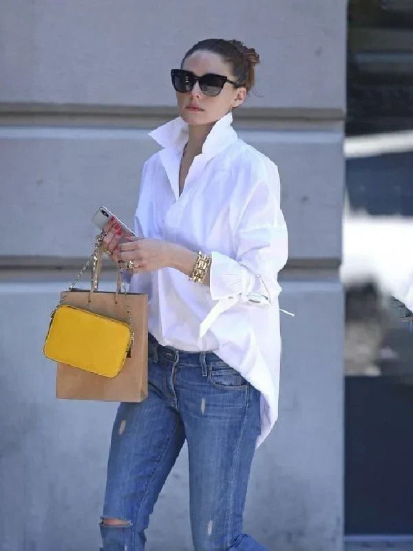 Women’s Structured Blouse — Minimal Plain Neckline Regular Fit Long Sleeve Office Casual Top 0