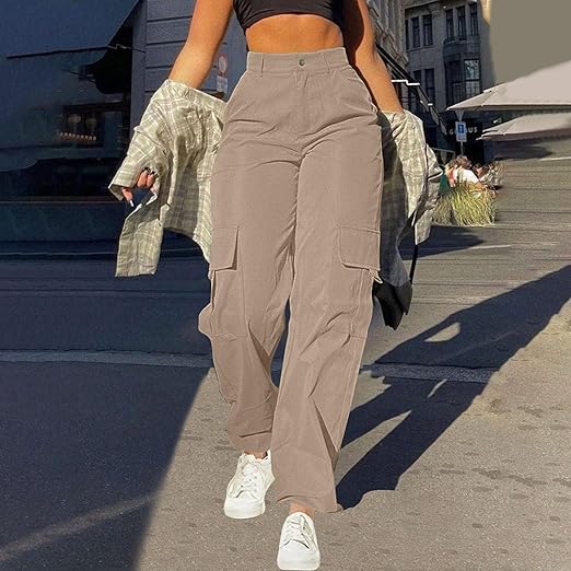 Women's Trousers with High-Waist & Multi-Pocket Design Stylish 9