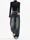 Women's Wide Leg Jeans with High Waist & Loose Fit Versatile 0