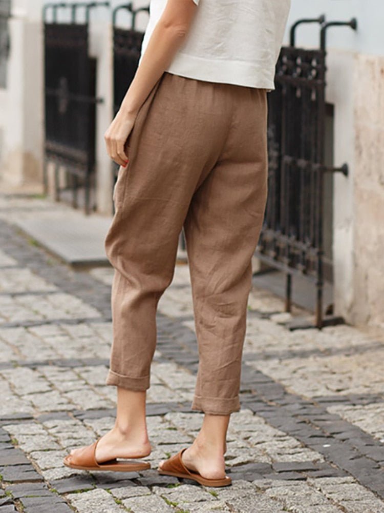 Women's Wide Leg Pants with Cuffed Hem Breathable Style for 2