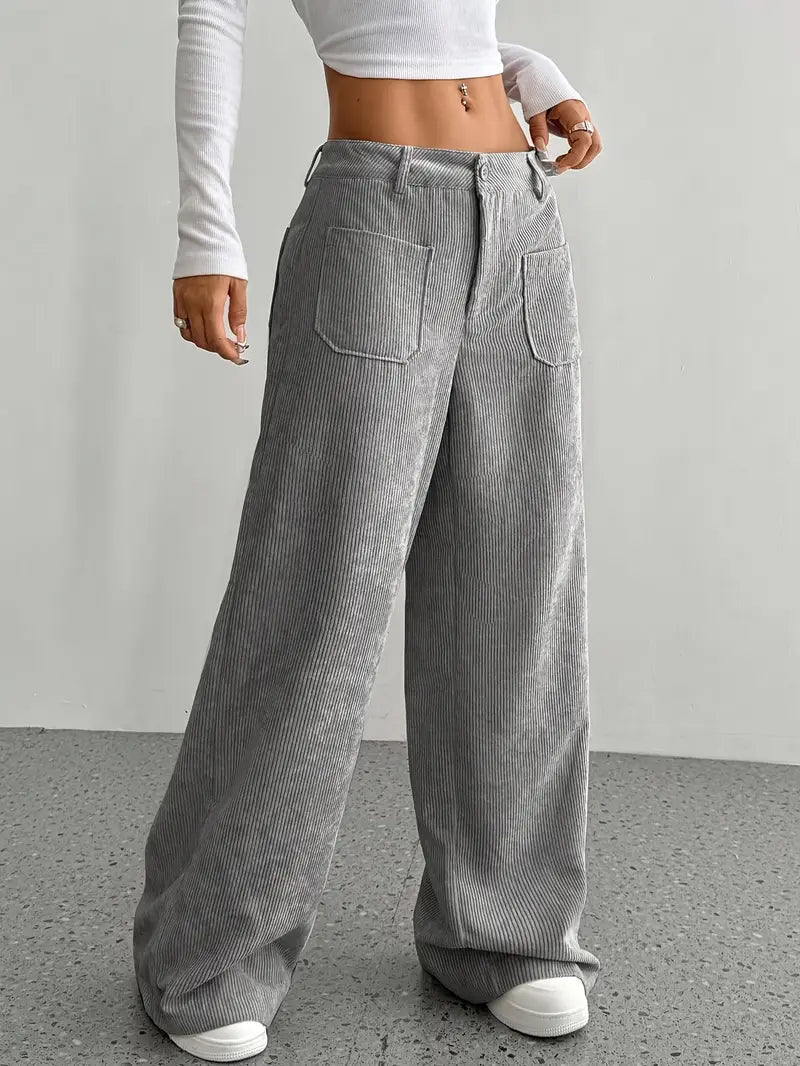 Women's Wide Leg Trousers with High-Waisted Fit Stylish Comfort 1