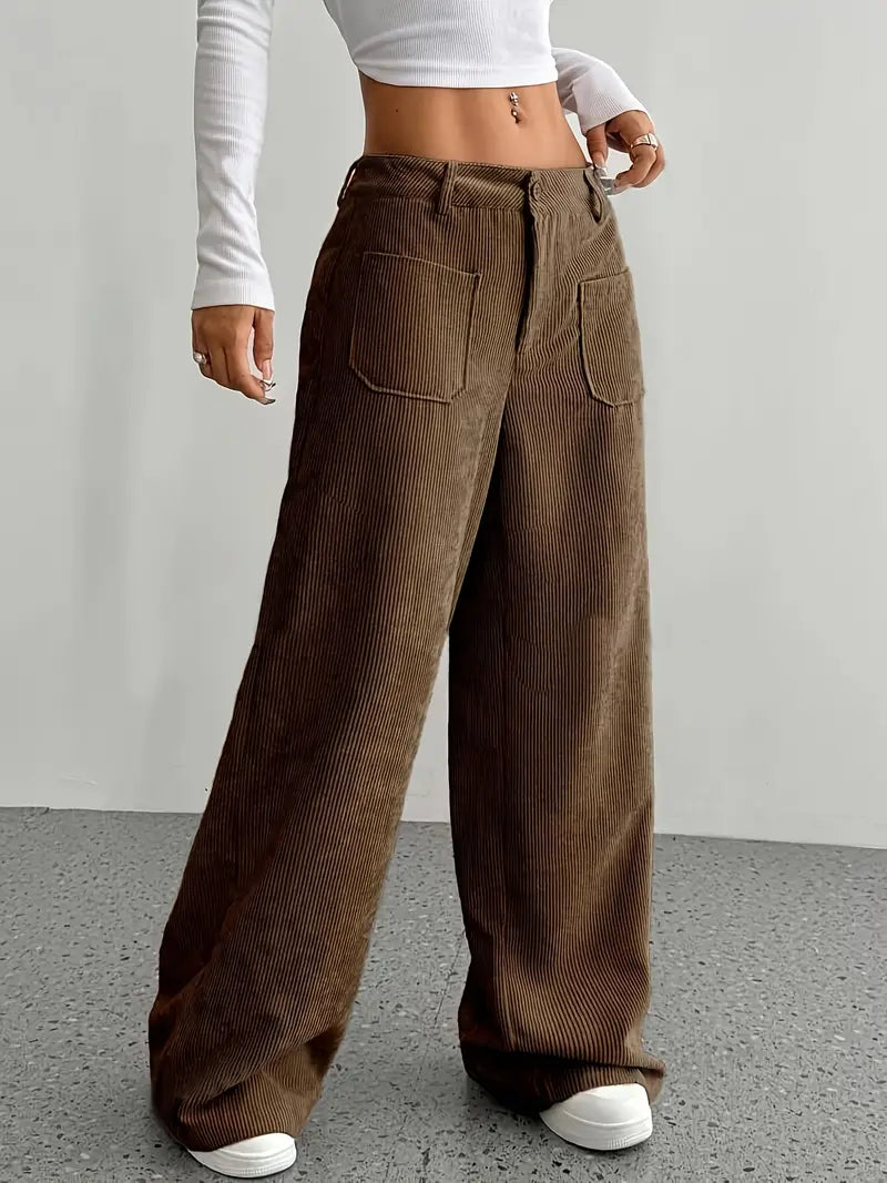 Women's Wide Leg Trousers with High-Waisted Fit Stylish Comfort 3