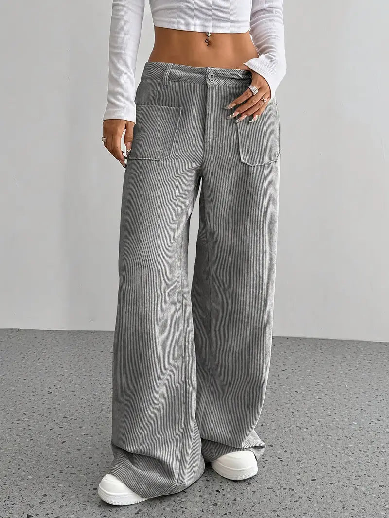 Women's Wide Leg Trousers with High-Waisted Fit Stylish Comfort 4