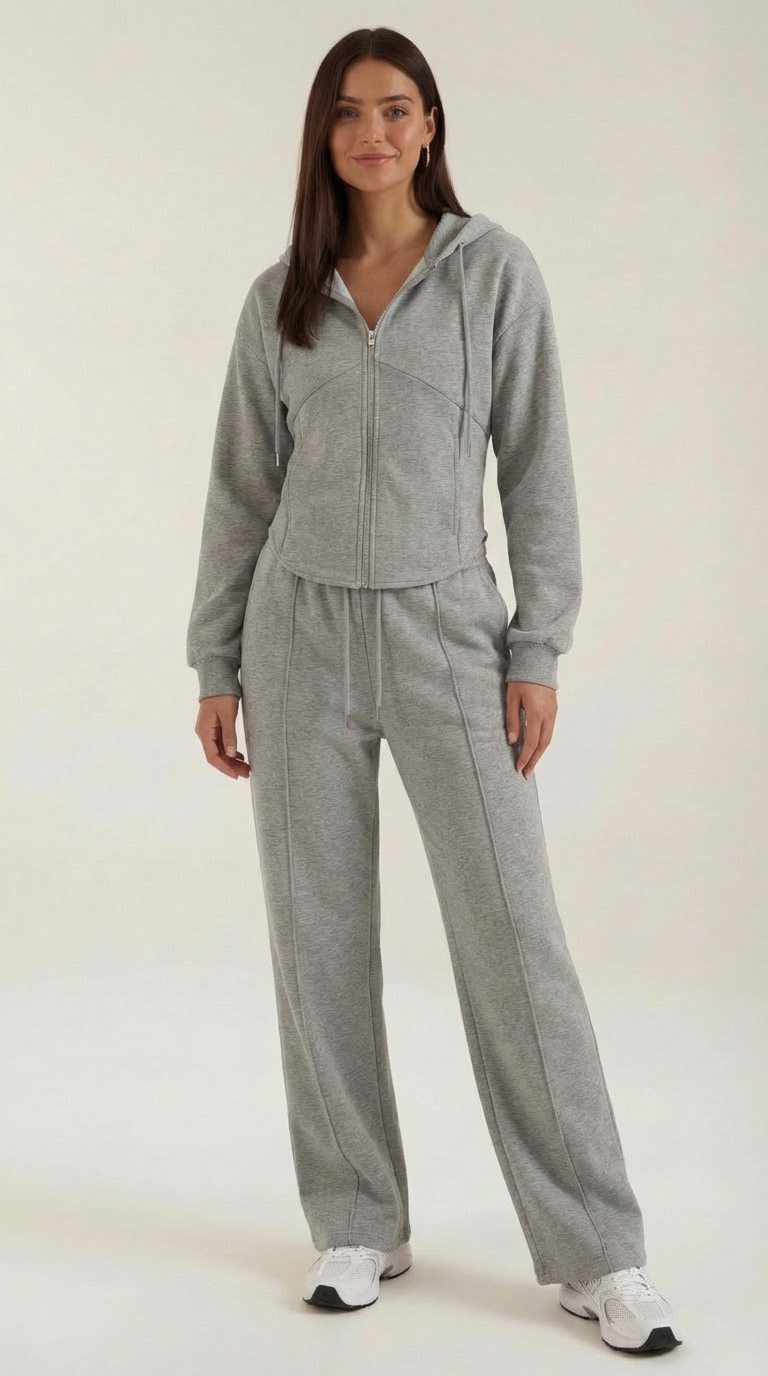 Yolanda Hoodie and Wide Leg Pants Set — Women’s 2 Piece Matching Loungewear Set Oversized Cozy Lounge Outfit 9